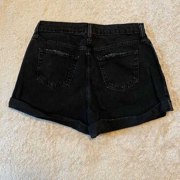 Wild Fable Black Jean Shorts High-Waisted Cuffed - Picture 2 of 3